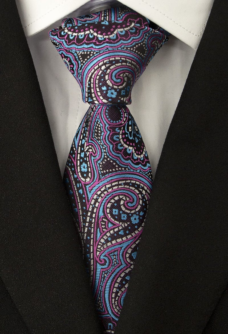 Adulove Men's Necktie Classic Silk Tie Woven Jacquard Neck Ties 6 PCS - Image 5